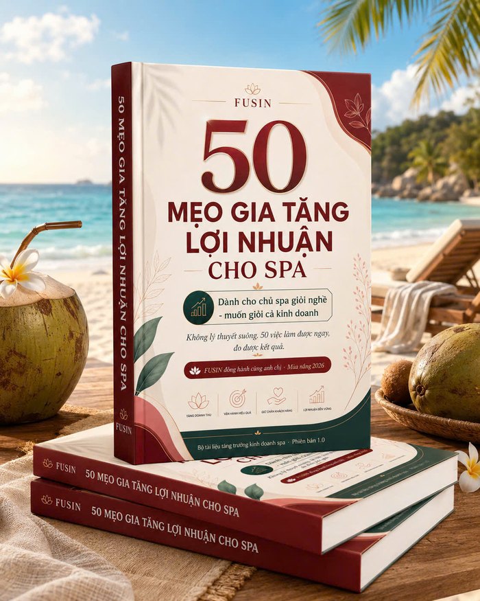 Bìa sách 50 mẹo gia tăng lợi nhuận cho spa - FUSIN